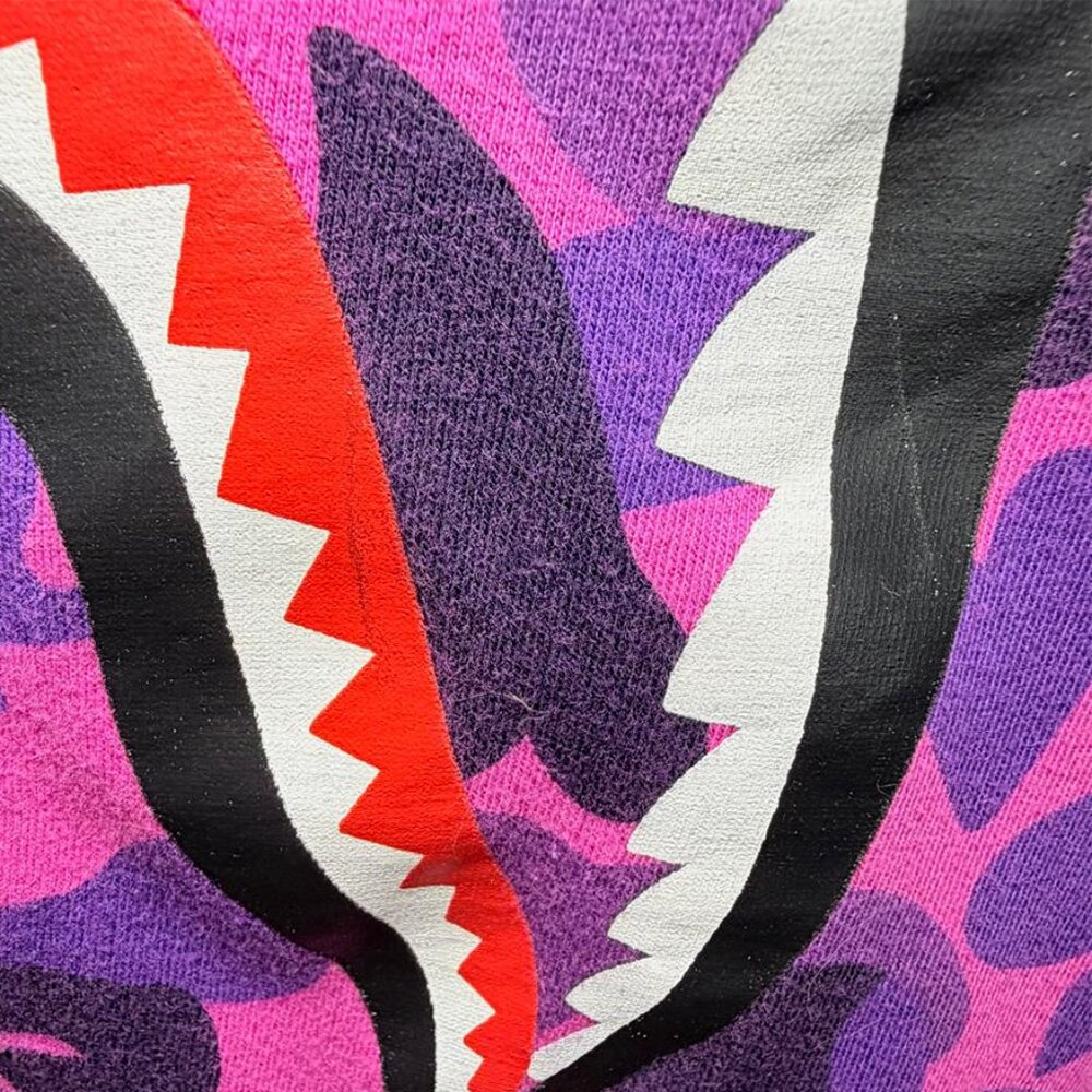 A BATHING APE Split Two Tone Leopard Ape Print Tee - Picture 5 of 9